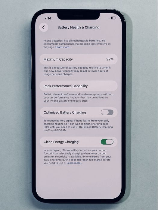 iPhone 12 ProMax Grey 256GB 92% battery