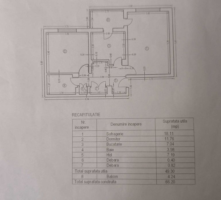 Apartament 2 camere Husi