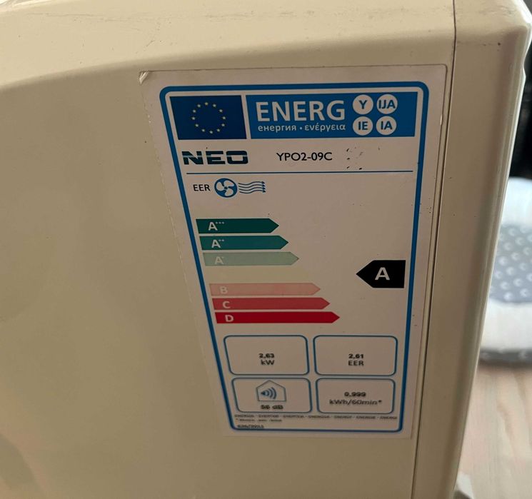 Aer conditionat portabil NEO YPO2 09C 9000 BTU cu telecomanda