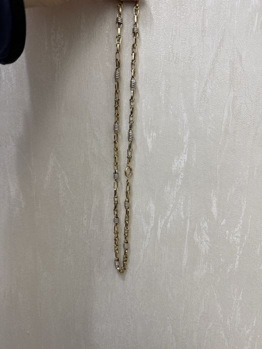 Lant aur 14k galben cu alb