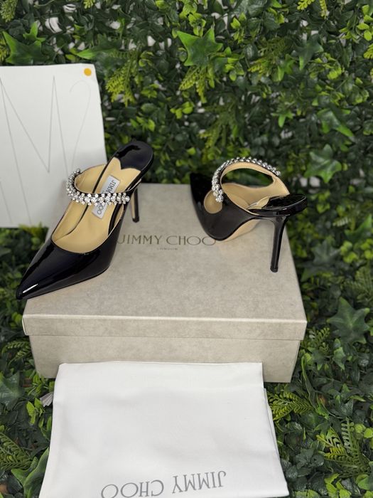 Pantofi/Sandale Jimmy Choo Bing crystal-embellished patent leather pumps