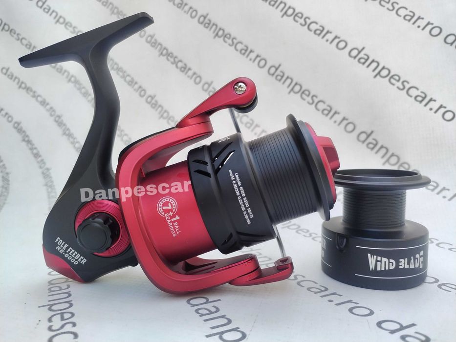 Mulineta WindbBlade FOLK Feeder RED RE6000 8 rulmenti tambur Long Cast