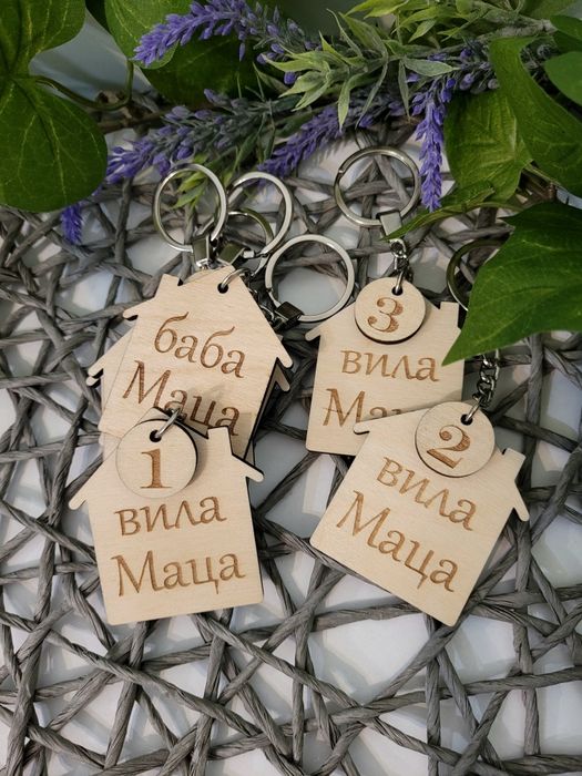 Дървен персонализиран ключодържател.Със снимка, лого или друго.