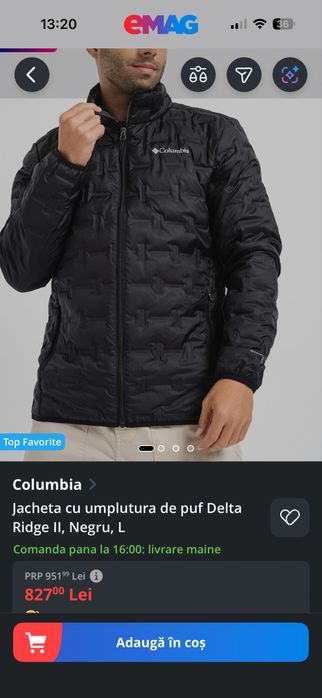 Jacheta Columbia Delta Ridge II - negru marimea L