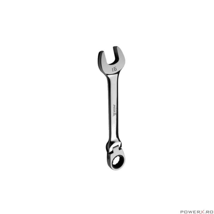 Cheie combinata, fixa si inelara cu clichet, 15 mm, articulara, Asta