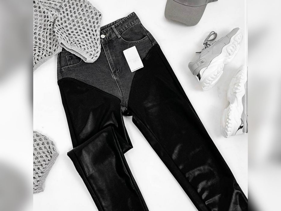 Джинсы с кожей флис