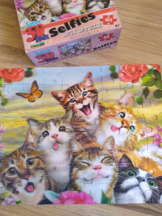 3D Релефен пъзел котета