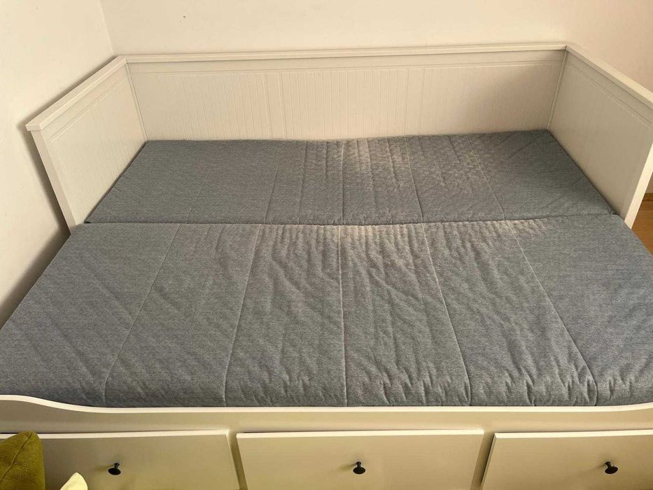 IKEA HEMNES divan alb, 3 sertare + 2 saltele ÅFJÄLL, demontat