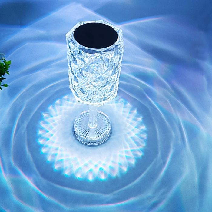 LED RGB сензорна настолна кристална лампа с функция за 16 цвята и дистанционно управление