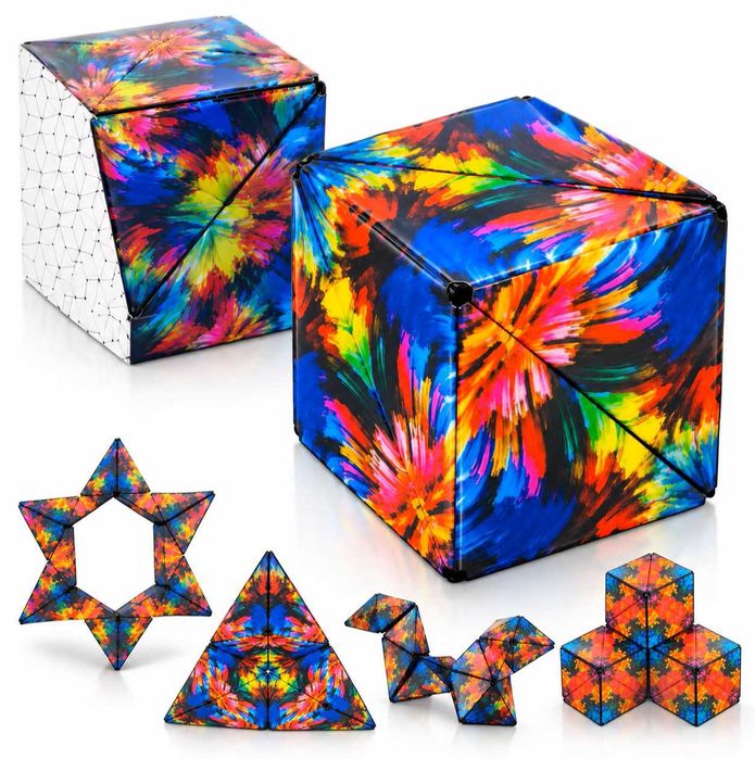 Cub magnetic antistres 3D multidimensional 72 forme geometrice 6x6cm