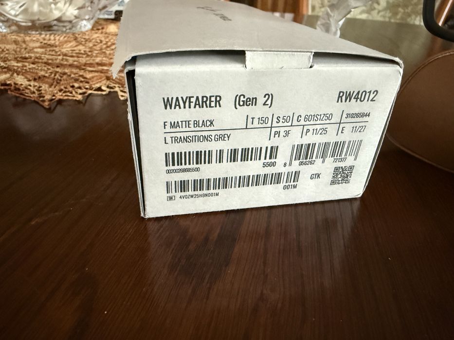 Ray Ban Meta Wayfarer gen 2 lentile transition