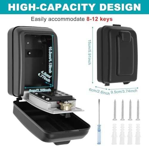 Нова Метална кодова кутия за ключове външна стенна сейф 12 цифри дом