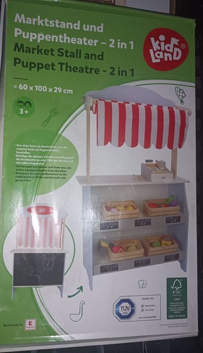 Magazin lemn copii/ bucătărie afară/ teatru păpuși