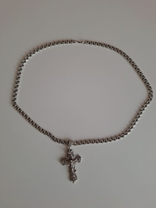 Цепочка крест подвеска серебро