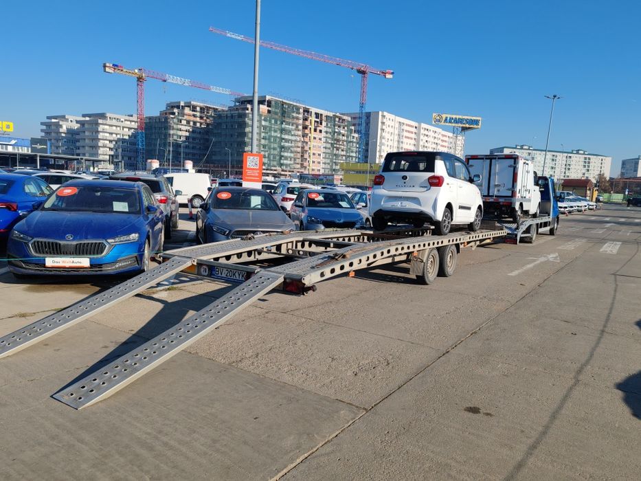 Platforma tractări auto non-stop, remorca de 8,5 m dube/utilaje/auto
