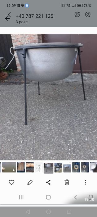 Vând ceaun nou din aluminiu cu capac de 40l