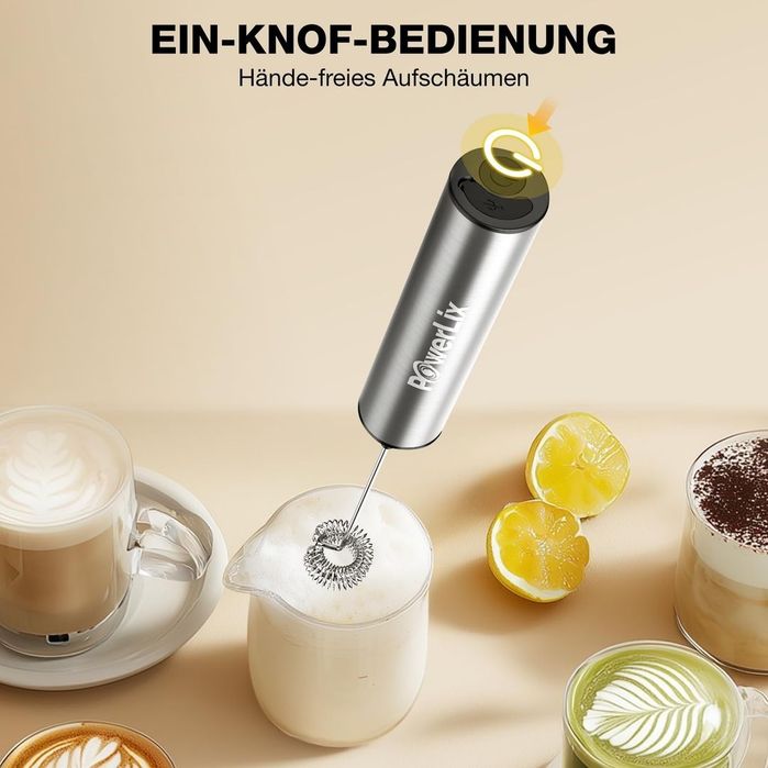Spumator Lapte POWERLIX Pro USB-C Reîncărcabil 3 în 1