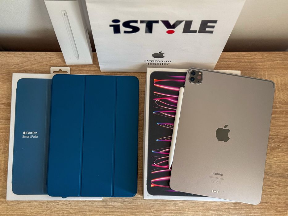 iPad Pro 11 inch M2 GEN 4 stare impecabilă Space Grey - 128 GB Wi-Fi achiziție ISTYLE + Apple Pencil Gen 2 și Husă Apple Smart Cover