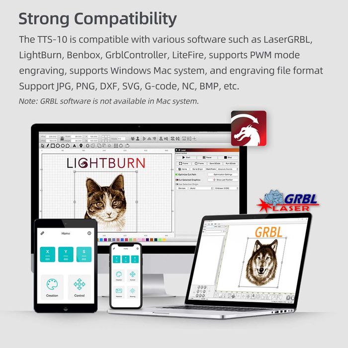 CNC Laser Nou 80W 2 diode TTS-10 Taiere Gravator Gravator Wifi