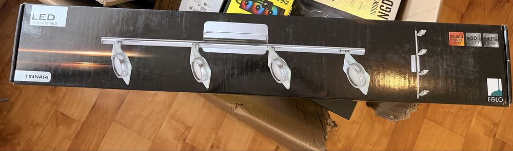 Plafonieră LED Eglo Tinnari – 4 Spoturi (Design Modern, Argintiu)