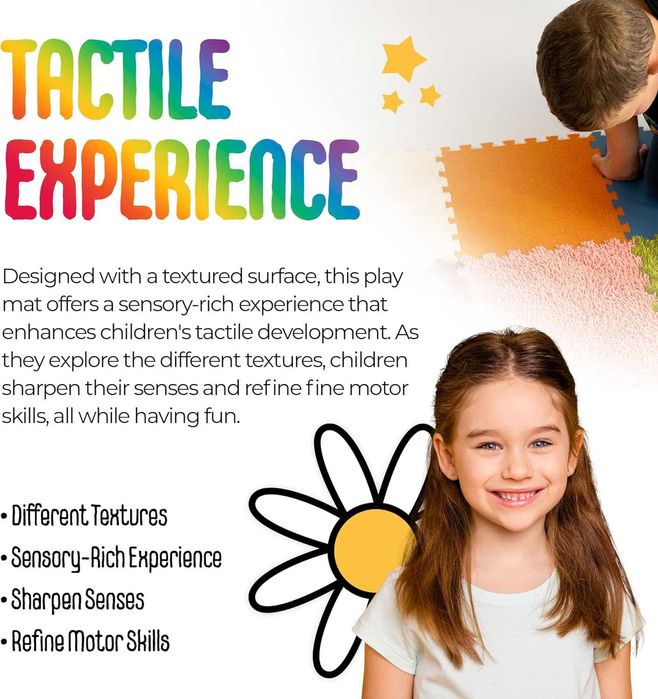 Текстурирана подложка за игра MagicMeadow, сензорни подложки, 6 бр