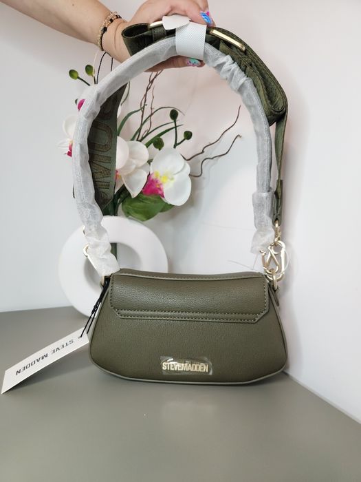 Steve Madden – дамска чанта тип baguette, маслинено зелено