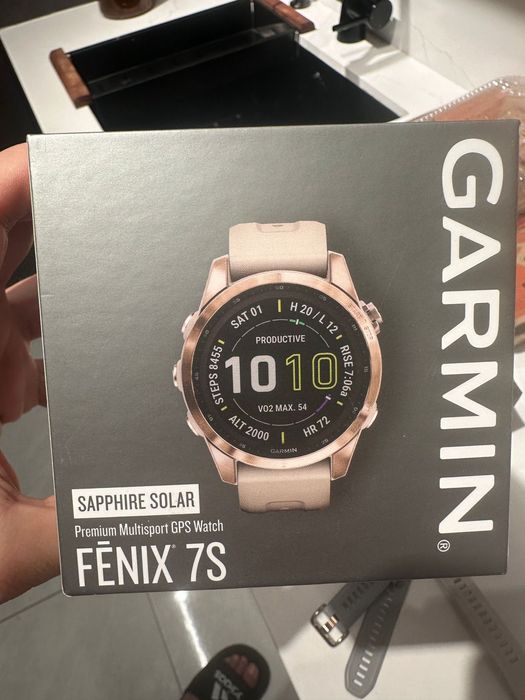 Garmin fenix 7s Sapphire Solar - Cream Gold Titanium
