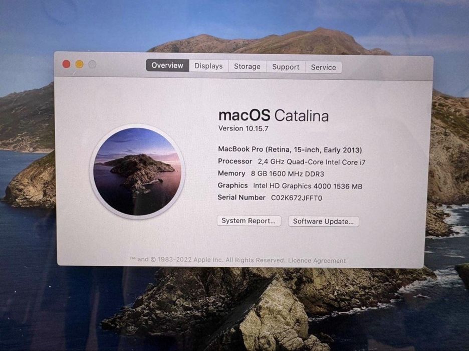 MacBook Pro Retina 15" / i7 / 8GB / 250GB SSD / с кутия и зарядно