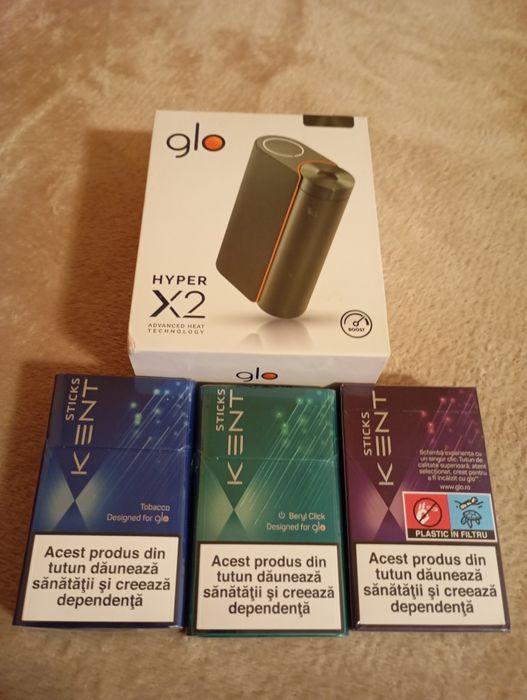 Aparat Glo și 3 pachete de țigări Kent arome diferite