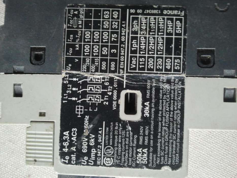 GV2M10 4-6.3A fabricat France