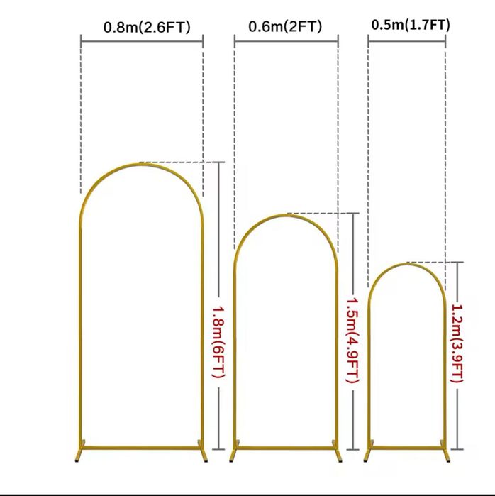 Украса под наем-кръгла арка за балони/комплект три арки/цветя и стойки