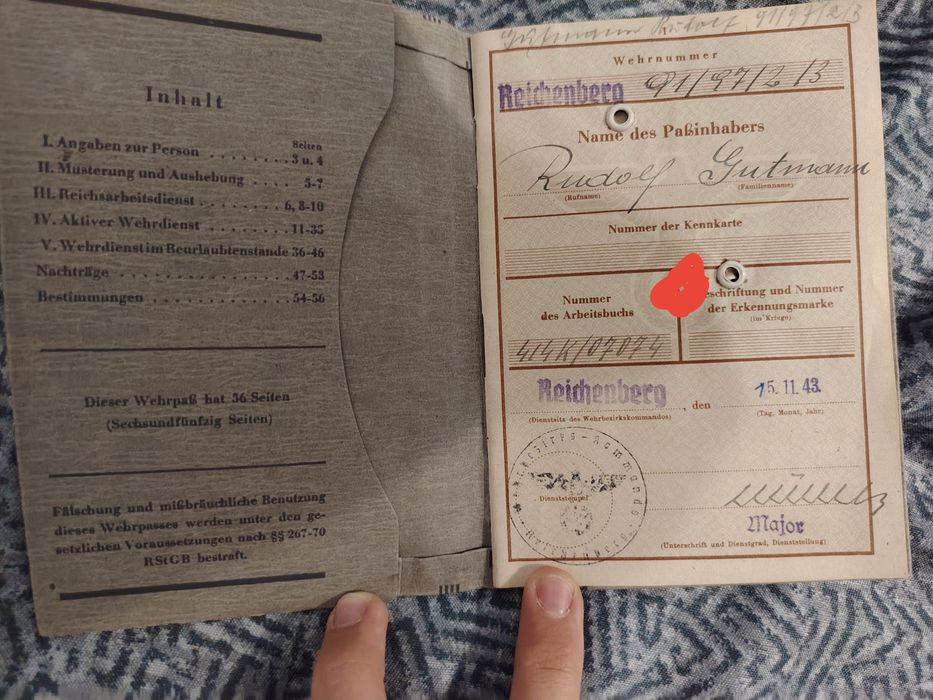 Lot 2 documente WW2 germane: Wehrpaß și Handwerkskarte 1939-1943