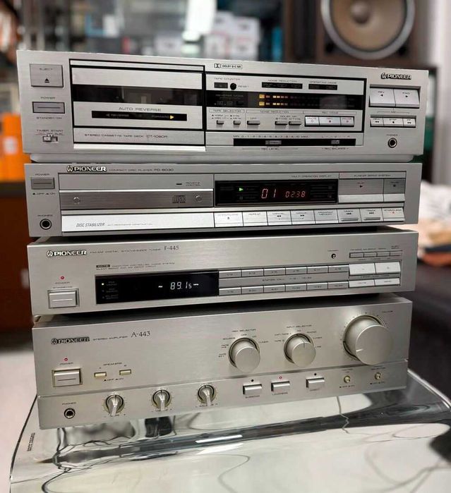 Ретро аудио сет PIONEER - сива серия - усилвател, дек, cd и тунер