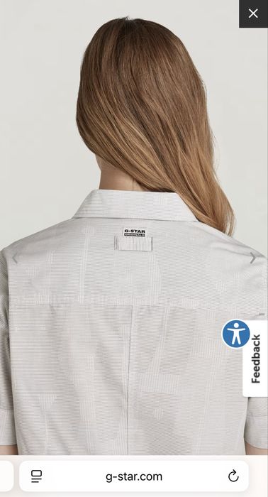 Нова дамска риза с къс ръкав G-Star RAW М бял с етикет