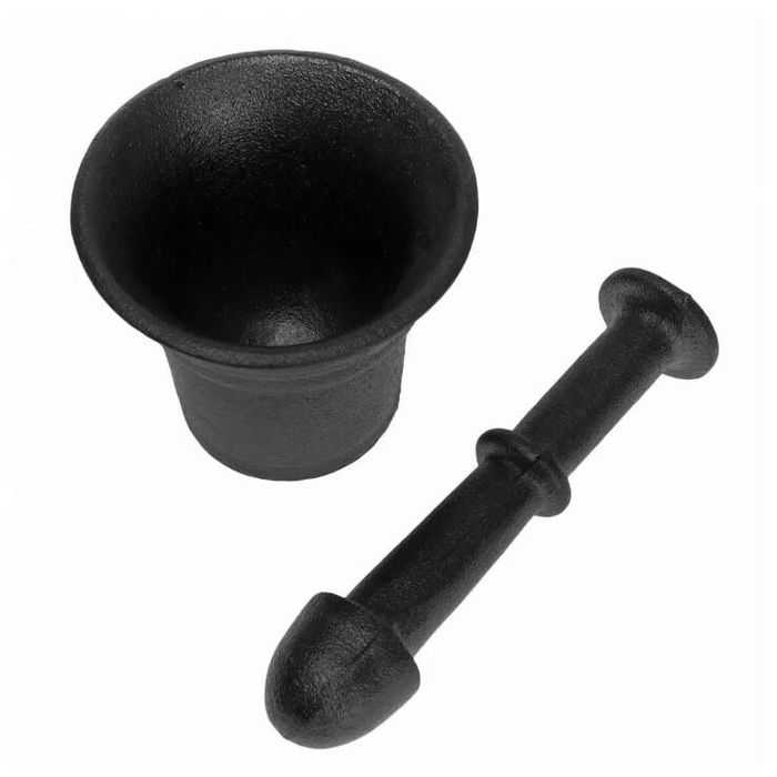 Mojar din fonta pentru condimente, cu pistil, 17x10 cm negru, Kinghoff
