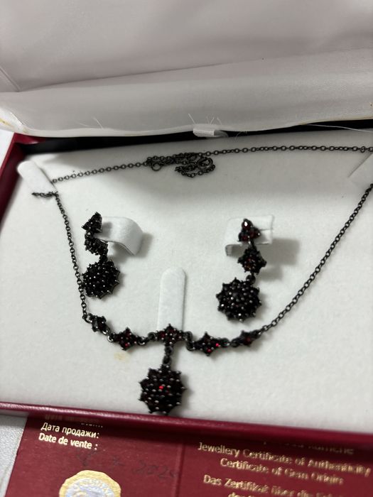 Ожерелье и серьги, серебро