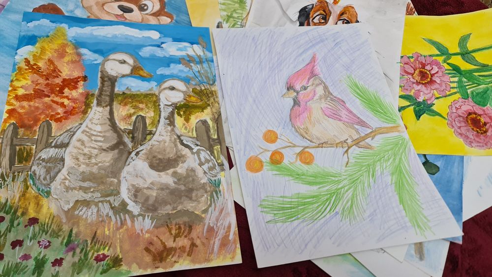 Рисунки А4 акварель и карандаши