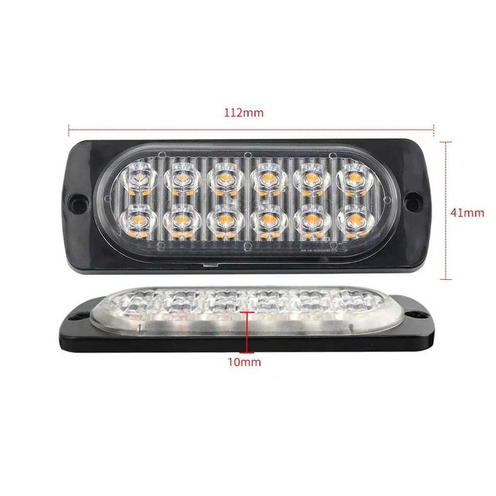 Stroboscoape auto galbene blitzuri camion stroboscop LED 12V 24V grila