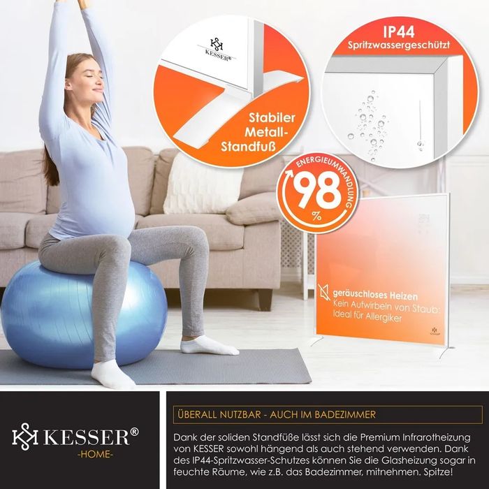 Инфрачервен нагревател KESSER енергоспестяващ, подов и стенен монтаж