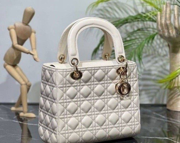 Geanta Dior Lady, diverse nuanțe, dimensiune medie, saculet,etichetă