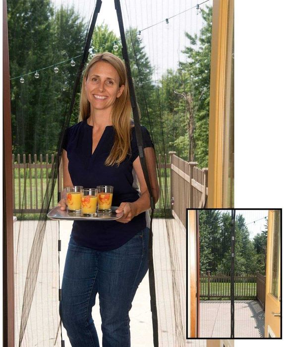 Perdea ALBA neagra plasa anti-insecte inchidere magnetica 120*210cm