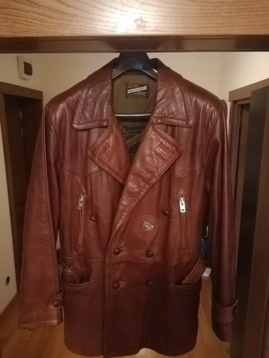 Geaca piele naturala vitel barbati aviator XL Maro American Basics