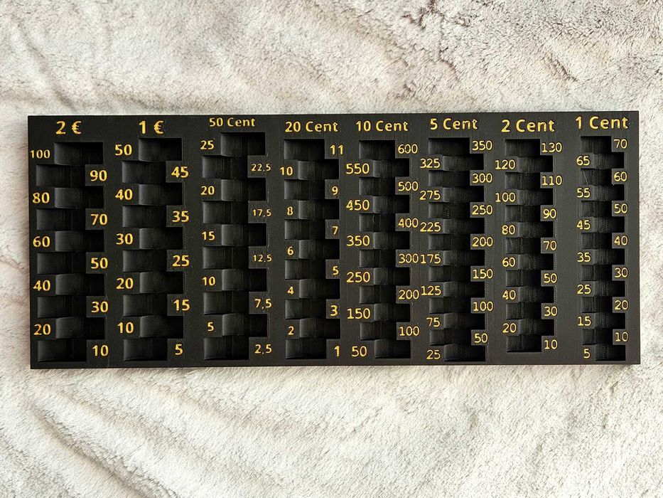 Голям Евро Монетник с износоустойчиви текст цифри. BIG Euro Coins Tray