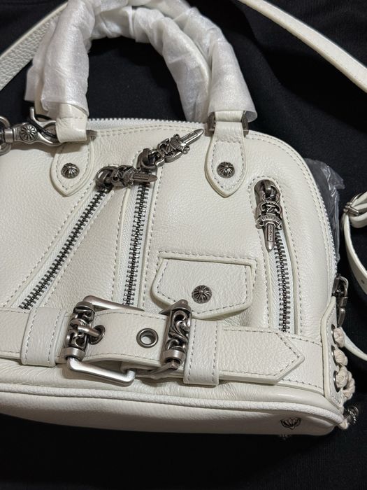 Geanta Chrome Hearts Dagger alba de Piele Noua