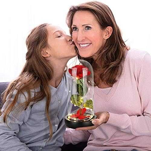 Голяма роза LED светлини кутия Подарък жена приятелка гадже Годишнина