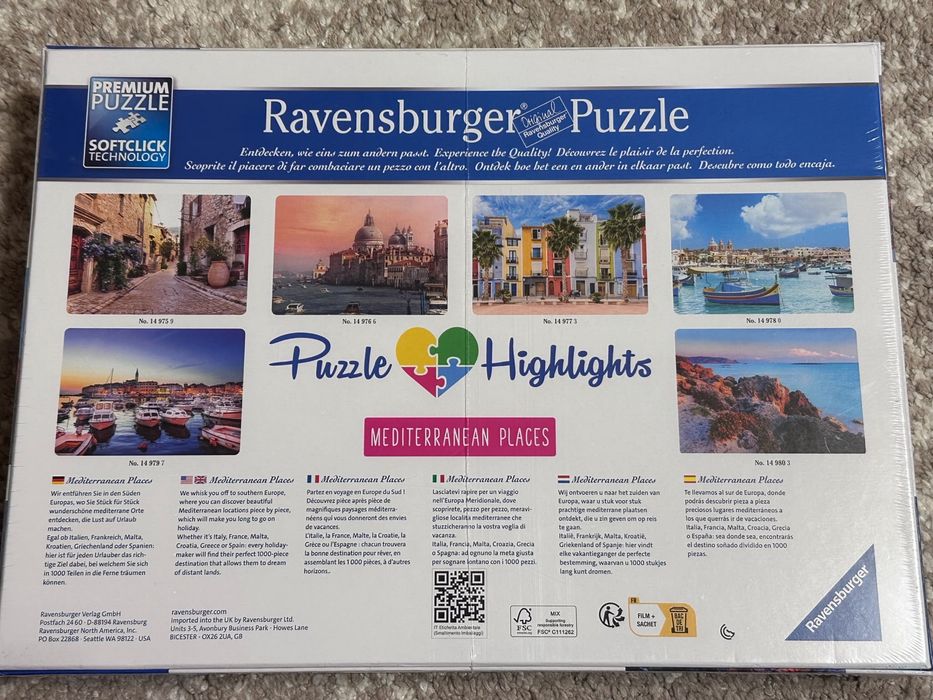 Puzzle 1000 piese, vedere Grecia, Ravensburger, sigilat
