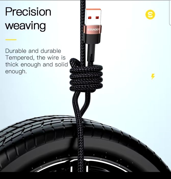 Кабел за зареждане Essager Type-C към Type-C кабел 100W