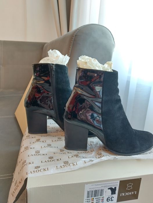 Боти Lasocki - черни , естествена кожа