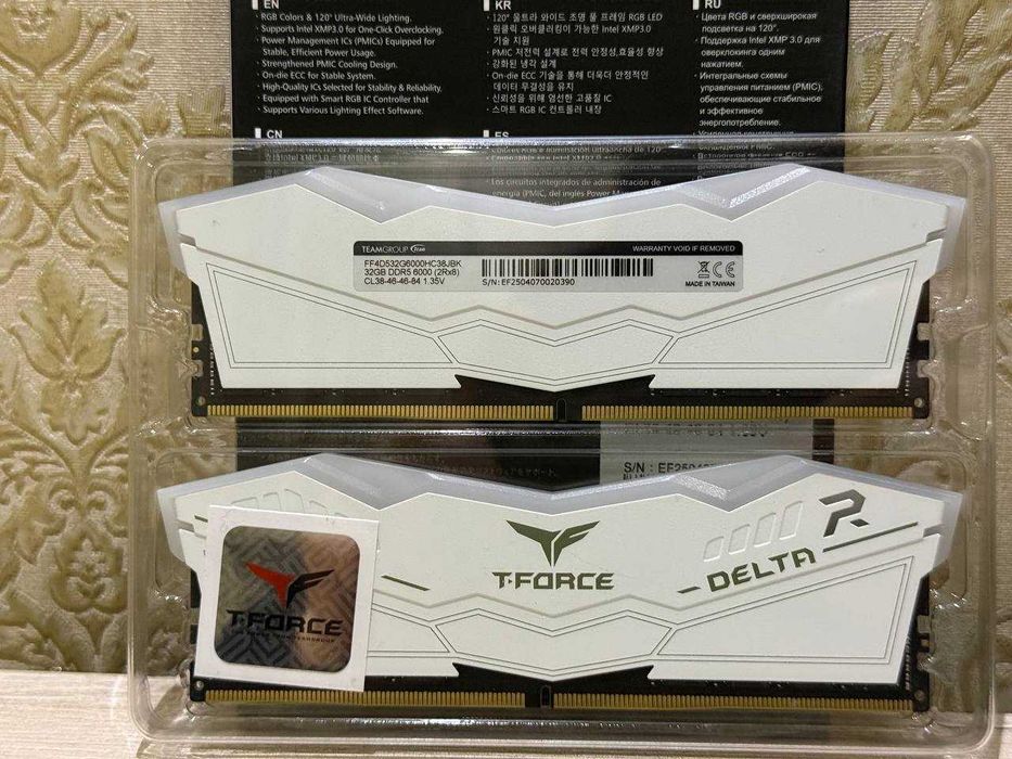 TeamGroup T-Force (64GB) 2x32GB/6000MHz [CL38] RGB White DDR5