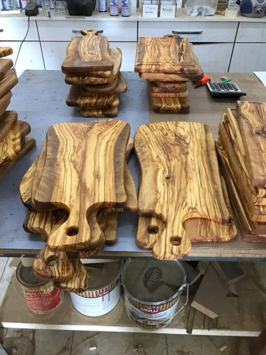 Дъски за рязане от маслина (купа,чинийки,хаван)